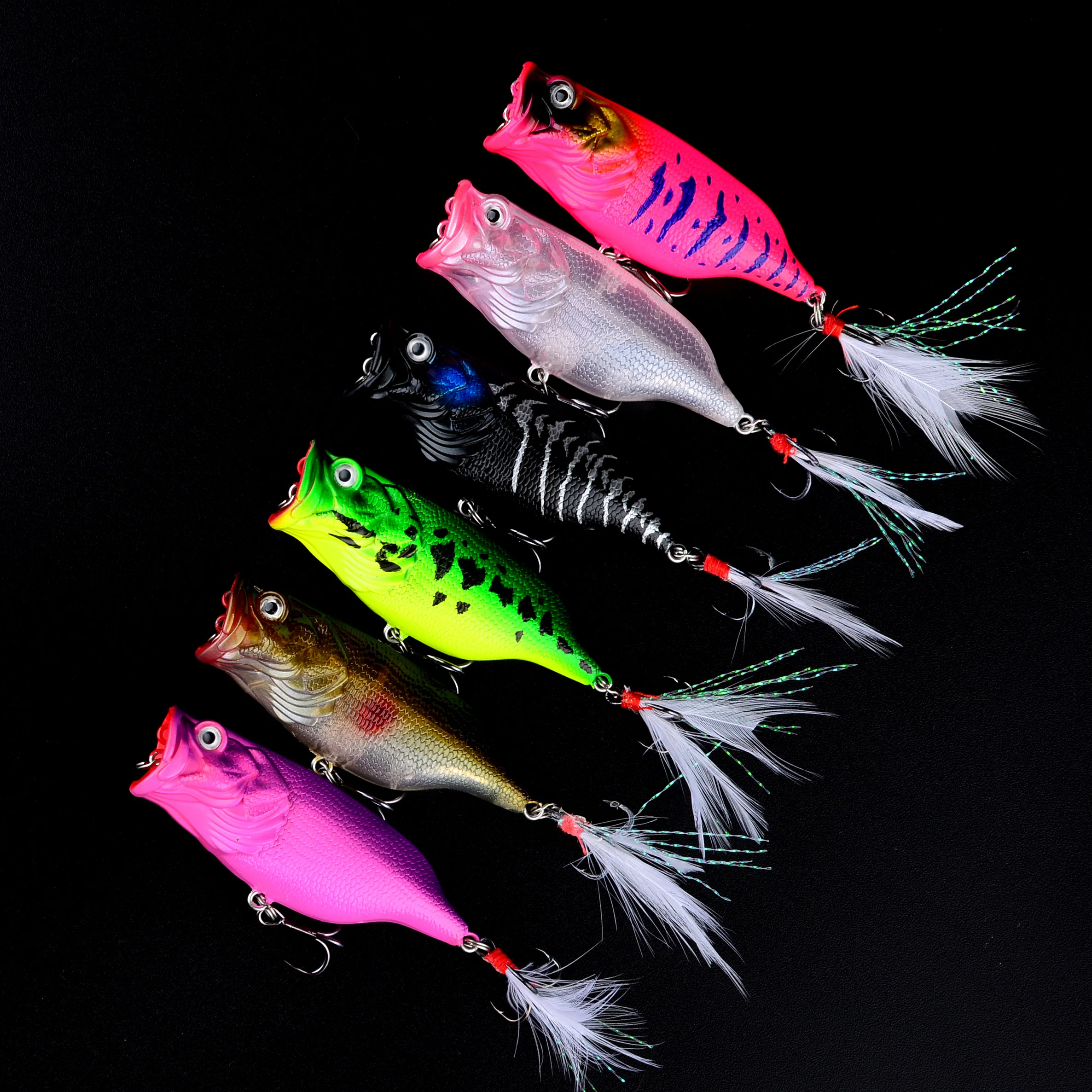 1 Uds. Señuelos de pesca hundimiento Popper cebo 6 colores cebo duro Wobblers artificiales pececillo aparejos de pesca de plástico - imagen 5