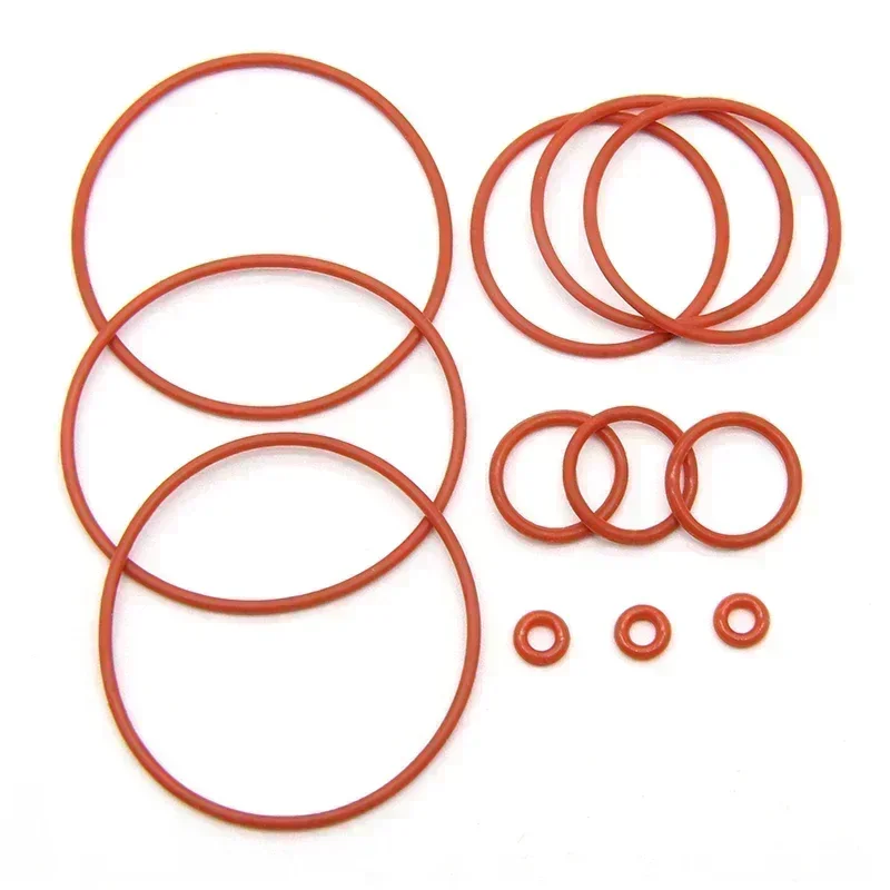 Junta tórica de silicona roja VMQ CS1mm OD 3/3, 5/4/5 ~ 50mm grado alimenticio buen sellado arandela de silicona impermeable anillo de goma 50/100 Uds - imagen 5