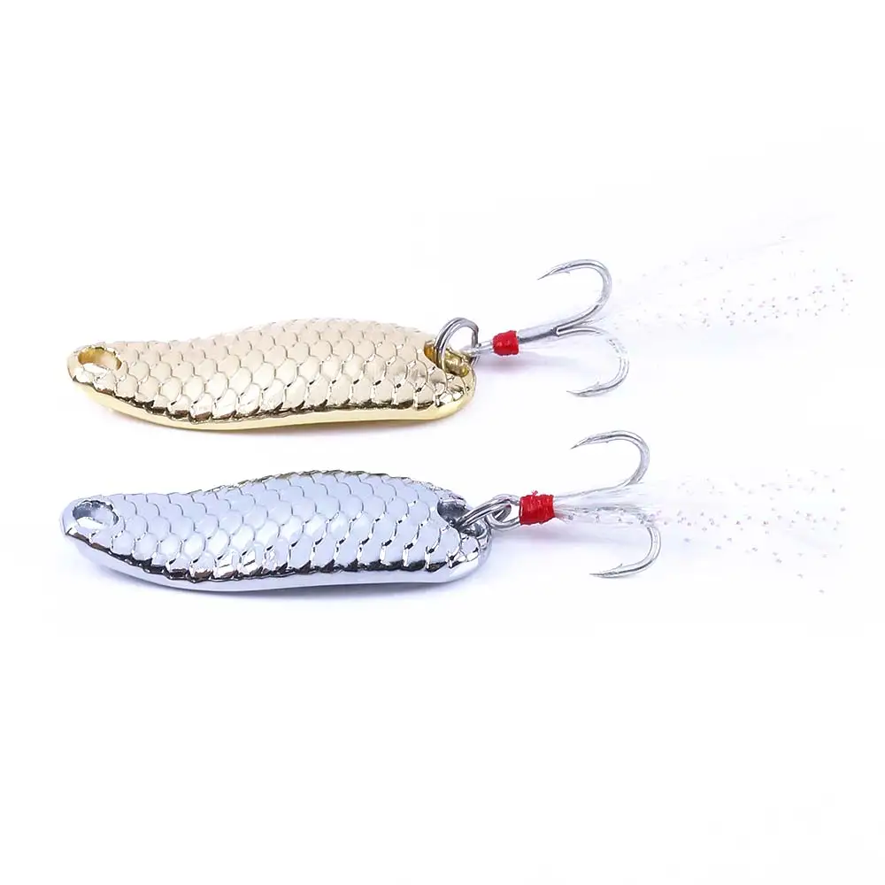 Cucharas metálicas con pluma – Wobbler para trucha y lubina - imagen 2
