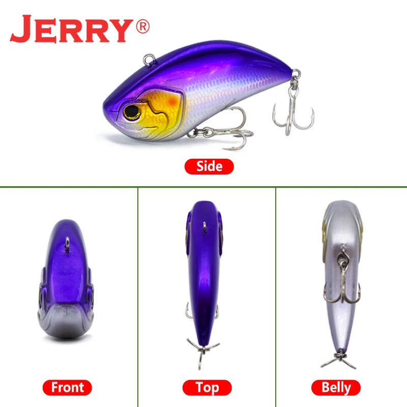 Jerry 55mm vibración hundimiento traqueteo VIB señuelo de pesca Lipless Crankbait Artificial cebo duro Deep Running Pike Bass - imagen 3