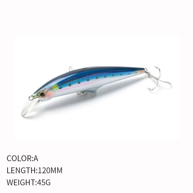 Señuelo de Pesca Minnow 120mm 45g cebo duro Wobbler Jig cebo Crankbait carpa lubina rayada Pesca aparejos de Pesca SwimBait - imagen 4