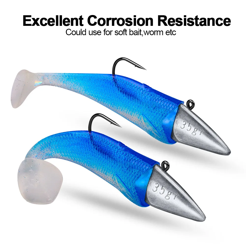 5 uds anzuelos de pesca con cabeza de anzuelo triangular 7g 10g 15g 21g 28g 35g con anzuelo afilado anzuelos equipo de pesca accesorios de aparejos - imagen 4