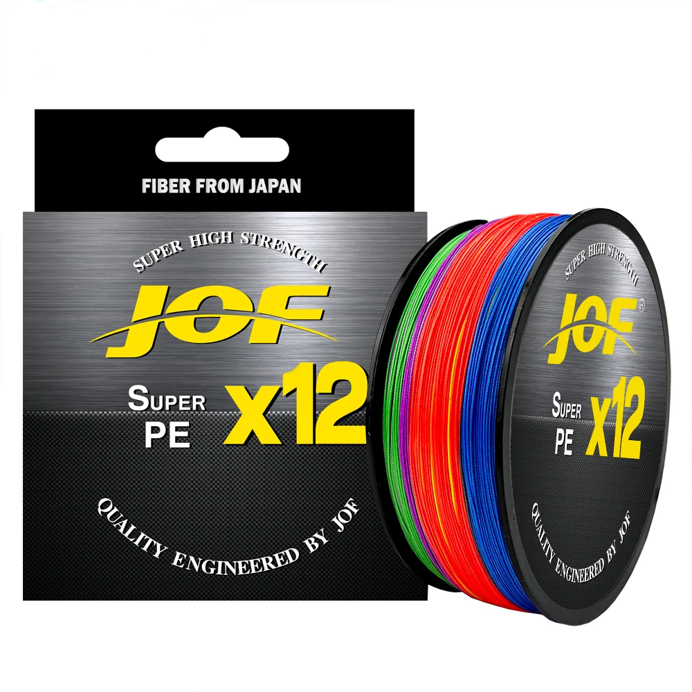 JOF-sedal de Pesca trenzado de 12 hebras, 100% PE, 100/300M, cable de tejido multifilamento, superpotente, 25-92lb, para Pesca con mosca de carpa - imagen 3