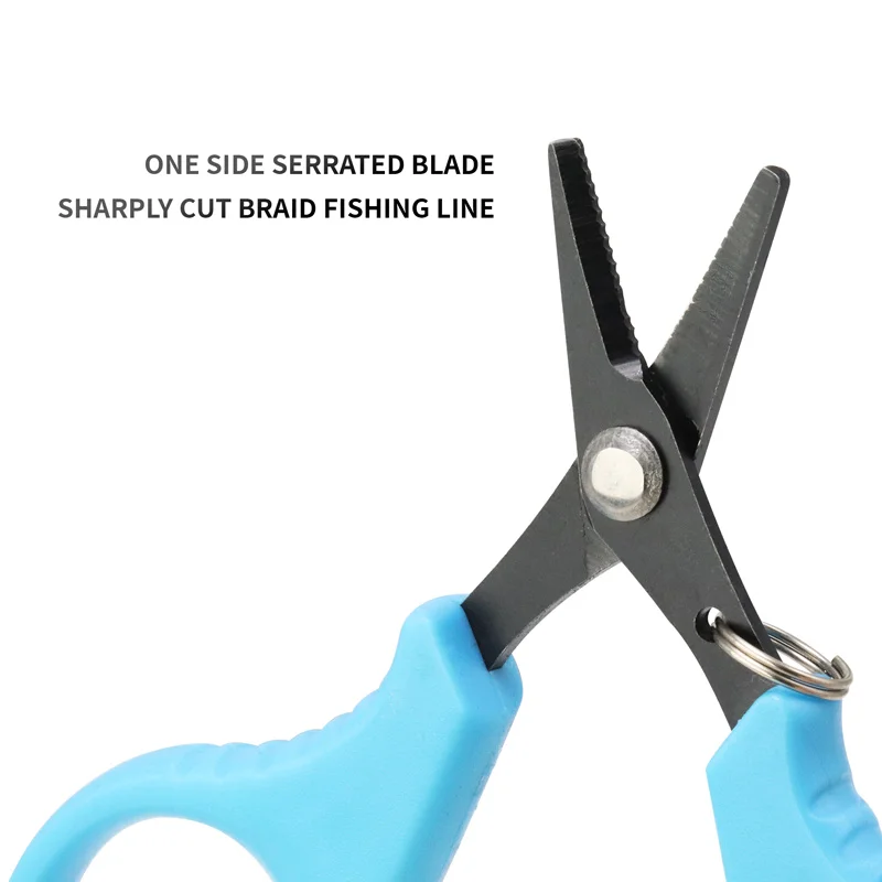 ZYZ tijeras de pesca de acero inoxidable chapadas en titanio, cortador de línea de pesca multifuncional portátil, accesorios de pesca, aparejos - imagen 3
