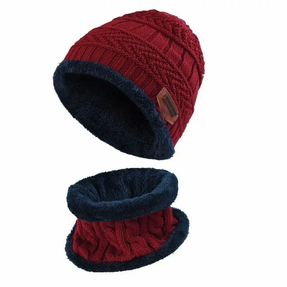 Invierno térmico suave cuello bufanda gorra pasamontañas sombrero de punto gorro bufanda - imagen 2