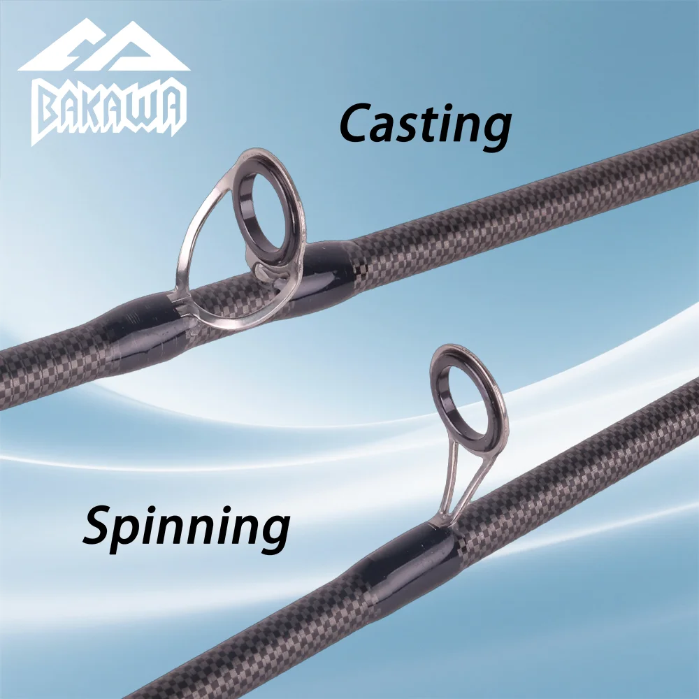 BAKAWA-caña de pescar giratoria de textura fresca, color negro, 1,9/2,1 M, caña de viaje portátil de 4 secciones, caña de pescar ultraligera mediana de fundición - imagen 2