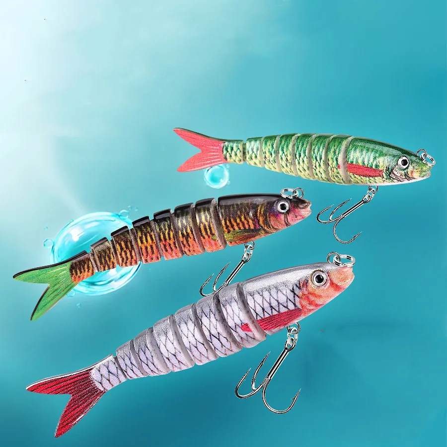 Señuelo de pesca Swimbait 8 segmentos señuelos artificiales impresión 3D cebo articulado duro 10cm 6,6g Minnow 1 pieza VENTA