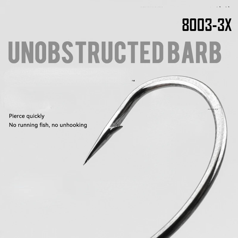 20/50 Uds anzuelos de pesca con señuelo 3 # -3/0 #   Anzuelo de ojo de anillo, anzuelos de gusano de cebo suave con púas de acero rico en carbono para accesorios de pesca de carpa - imagen 5