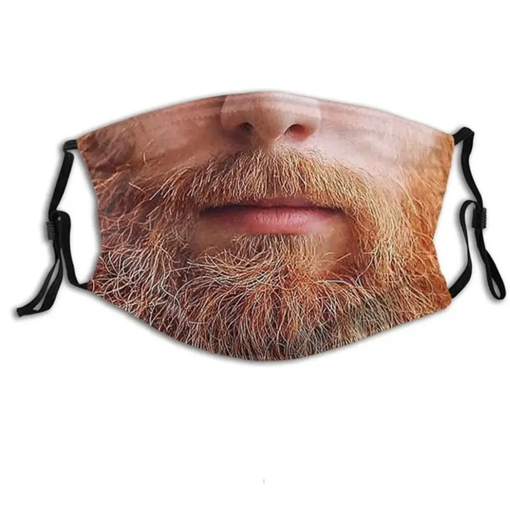 Esta máscara facial presenta un diseño de barba único que ofrece estilo y protección