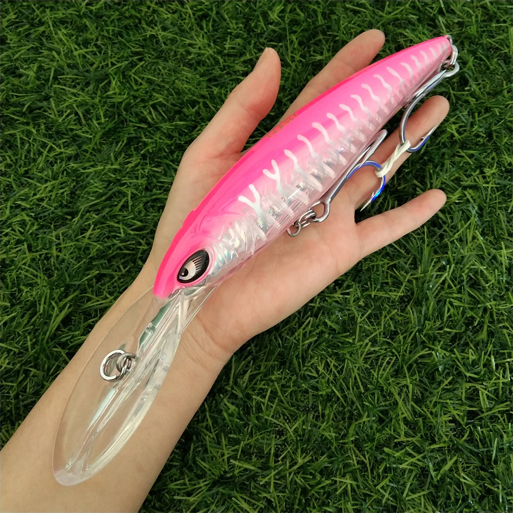 Señuelo de pesca Noeby Trolling Minnow 140mm 47g 180mm 94g cebo Artificial flotante hueso de pescado más grueso señuelo de pesca en el océano para buzo profundo - imagen 2