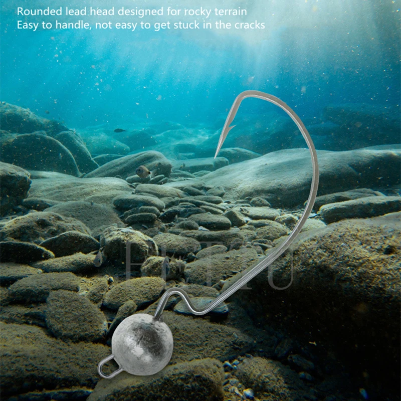 Anzuelos de cabeza JIG ZYZ 3,5g 5g 7g 10g anzuelo de cabeza de plantilla anzuelos de manivela para señuelo suave accesorios de pesca aparejos - imagen 2