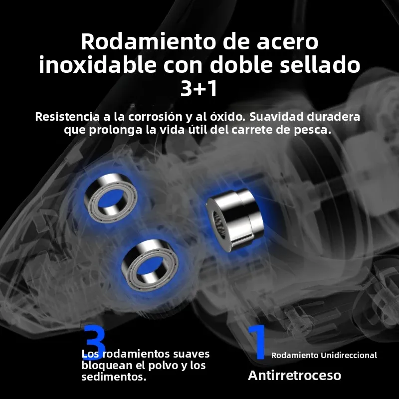 Huidiao carrete giratorio de alta resistencia 15KG arrastre potente 3 + 1BB carrete de fundición suave de juego cero 8000-10000 para Surf y pesca en alta mar - imagen 5
