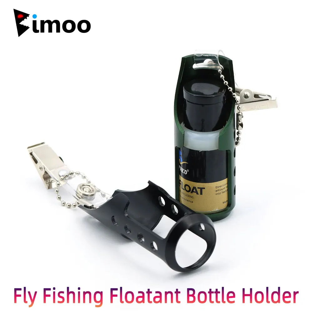 Bimoo, 1/2 Uds., soporte para botella flotante de pesca con mosca, soporte para botella de cebo de pesca, herramienta para sujetar botella flotante CDC, aparejos de pesca con mosca