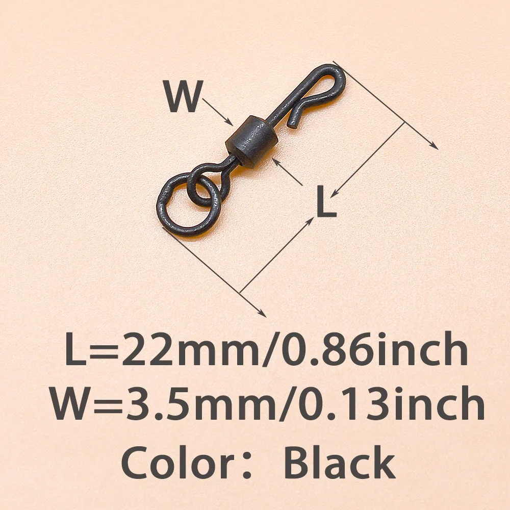 MNFT 25 uds cambio rápido giratorios Clip flexible gancho en forma de Q aparejo de pesca enlace rodante - imagen 4