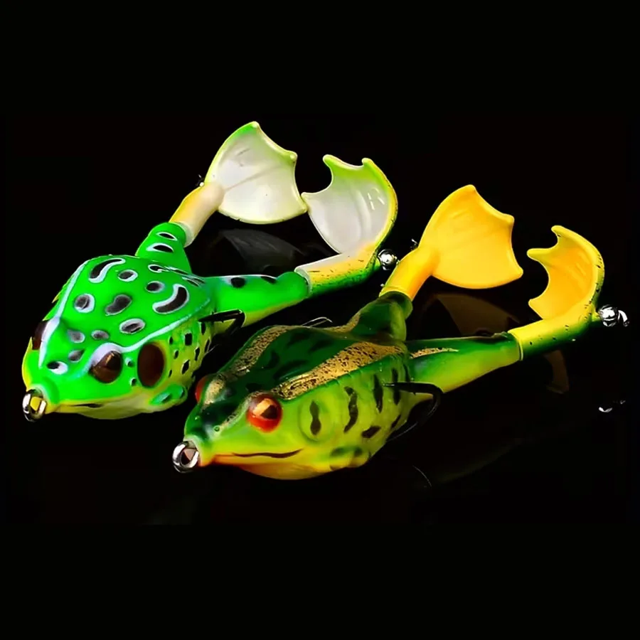 Señuelos de pesca de carpa con patas de doble hélices de rana suave, cebo Artificial TopWater, Wobblers para Lucio, Trolling, cabeza de serpiente, Swimbait, 3 uds. - imagen 2