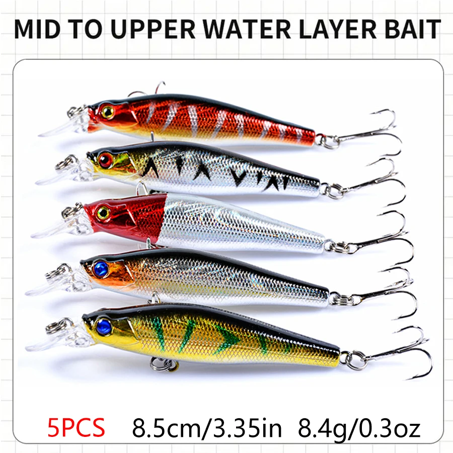 29 unids/caja Kit de cebo Artificial duro Jerkbait Minnow Crankbaits juego de Señuelos de Pesca Wobblers para lubina trucha salmón tipo pez Walleye - imagen 5
