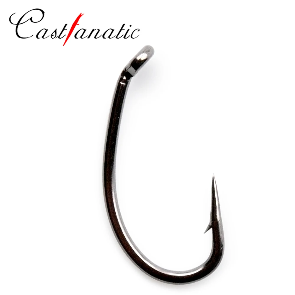 Castfanatic-anzuelo de pesca de carpa con púas de 100 piezas, revestimiento de acero de alto carbono, anzuelos afilados de alta calidad, accesorios para carpa, aparejos con caja - imagen 2