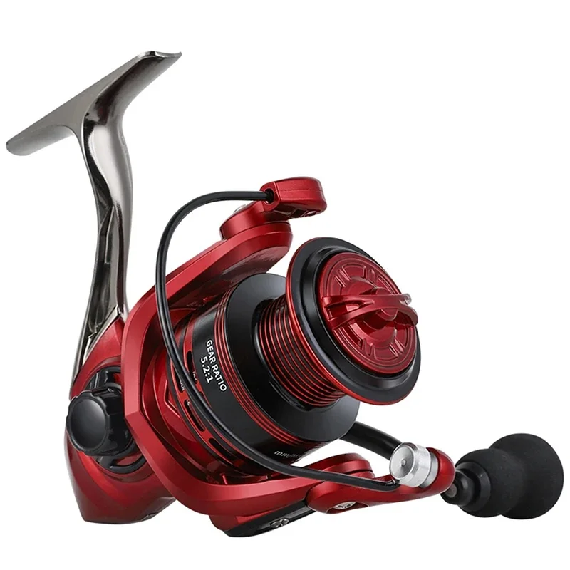 Carrete de pesca giratorio 1000-7000, cuerpo de Metal duradero, arrastre máximo de 12KG, 5,2: 1, accesorios de pesca de carrete de agua dulce y salada - imagen 2