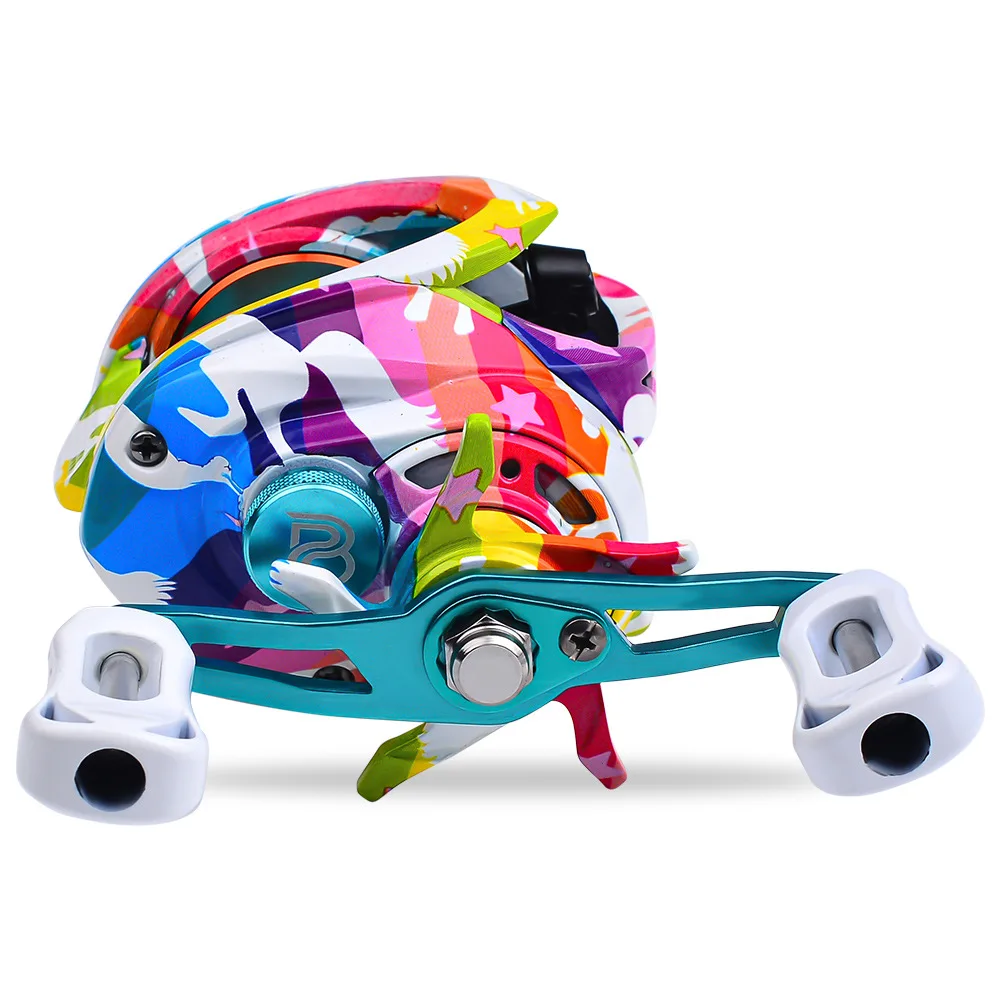 Carrete estándar BaitCast carrete de pesca emocionante sonido de arrastre sistema de frenos magnéticos 5 + 1 BB 7,2: 1 8KG rueda de carrete de Baitcasting de arrastre máximo - imagen 3