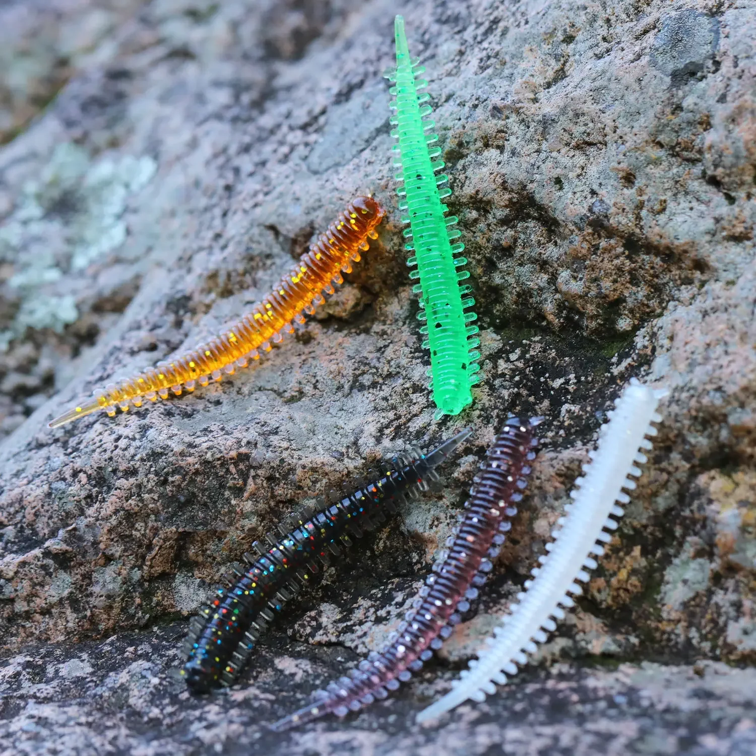 50 Uds 55MM 5g gusanos de arena realistas gusano de plástico suave señuelo de pesca Jig Wobblers cebo Artificial de agua salada bagre carpa cebo de lubina - imagen 3