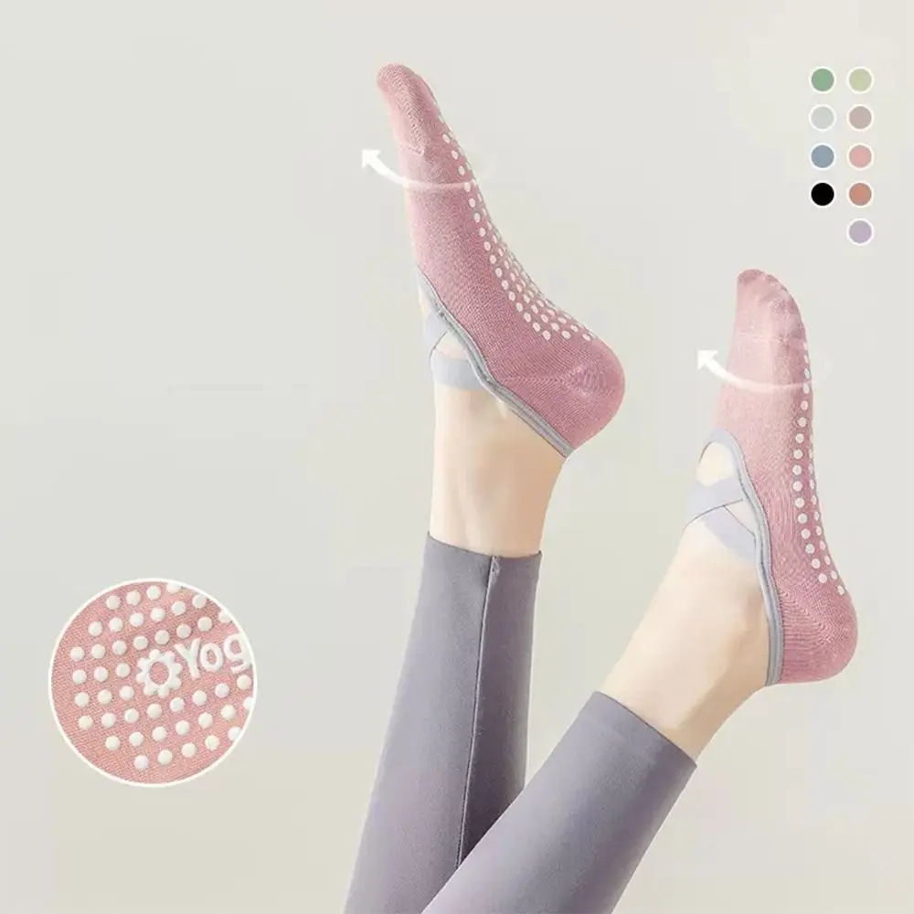 Calcetines antideslizantes sin talón para pilates y yoga transpira - imagen 3