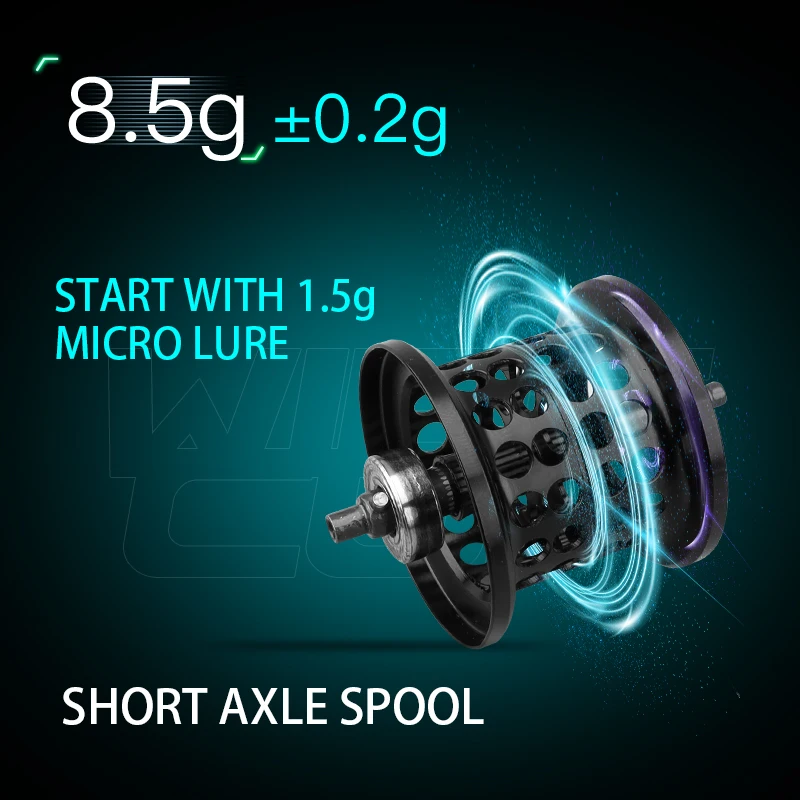 Carrete de pesca de fundición de cebo doble, relación de engranaje de cuerpo pequeño 7,0: 1, aparejos de pesca, lubina, trucha, pesca de carpa - imagen 5