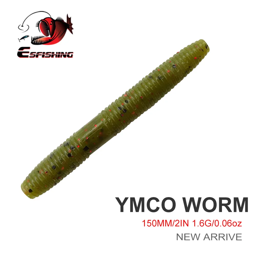 ESFISHING-cebo de gusano suave YMCO Stick 50mm 1,6g 10 Uds. Señuelo de plástico de silicona Pesca señuelos artificiales sales grandes - imagen 4