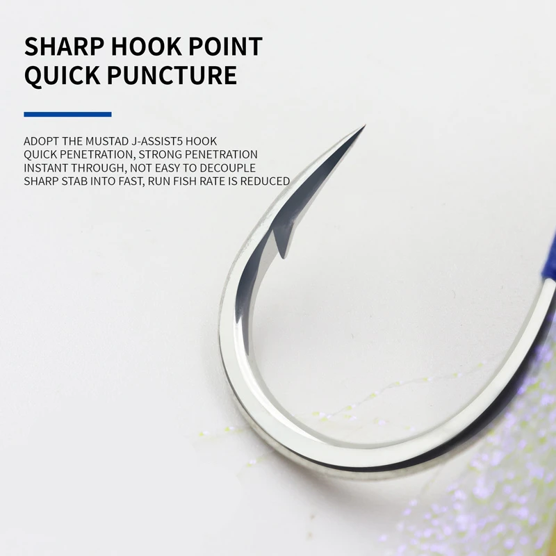 ZYZ 2~3 unids/bolsa anzuelo de asistencia JIG 1/0 # -11/0 #   Anzuelos de pesca de alta resistencia, anzuelos de plumas, aparejos de anzuelos de pesca de agua salada - imagen 5