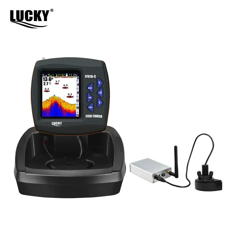 LUCKY FF918-CWL Control remoto cebo barco buscador de peces 3,5 "LCD alcance perating 300m rango de profundidad 100M pesca inalámbrica