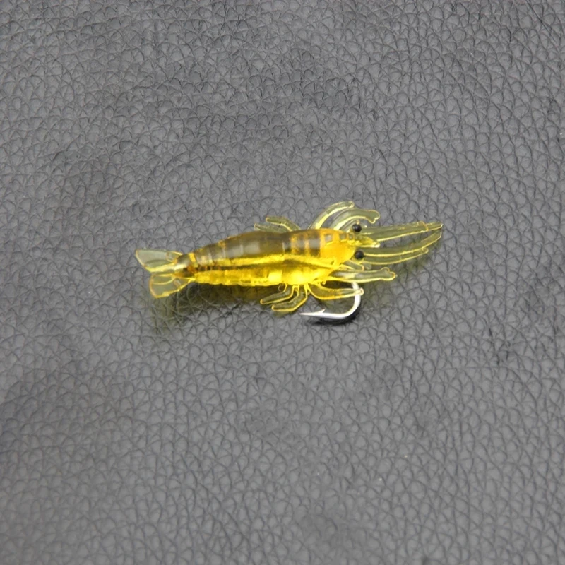 20 unids/lote cebos de silicona 4cm 1g señuelo de pesca suave cebo de camarón Artificial dorado sin gancho pesca en el mar pesca de invierno - imagen 3