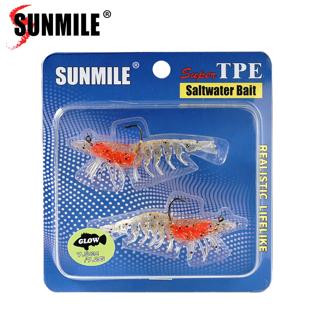 Cebo suave luminoso SUNMILE para lubina y dorado con plantilla