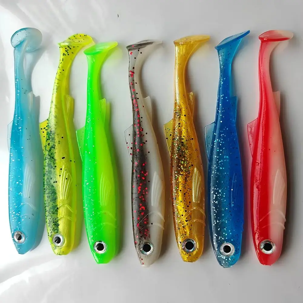 Señuelos blandos para pesca, 5 uds., 7,5 cm/10cm/12,5 cm, TEXAS RIG, sábalo de silicona, gusano, Swimbaits, Zander, lubina, trucha, Lucio, Leurre Souple - imagen 2