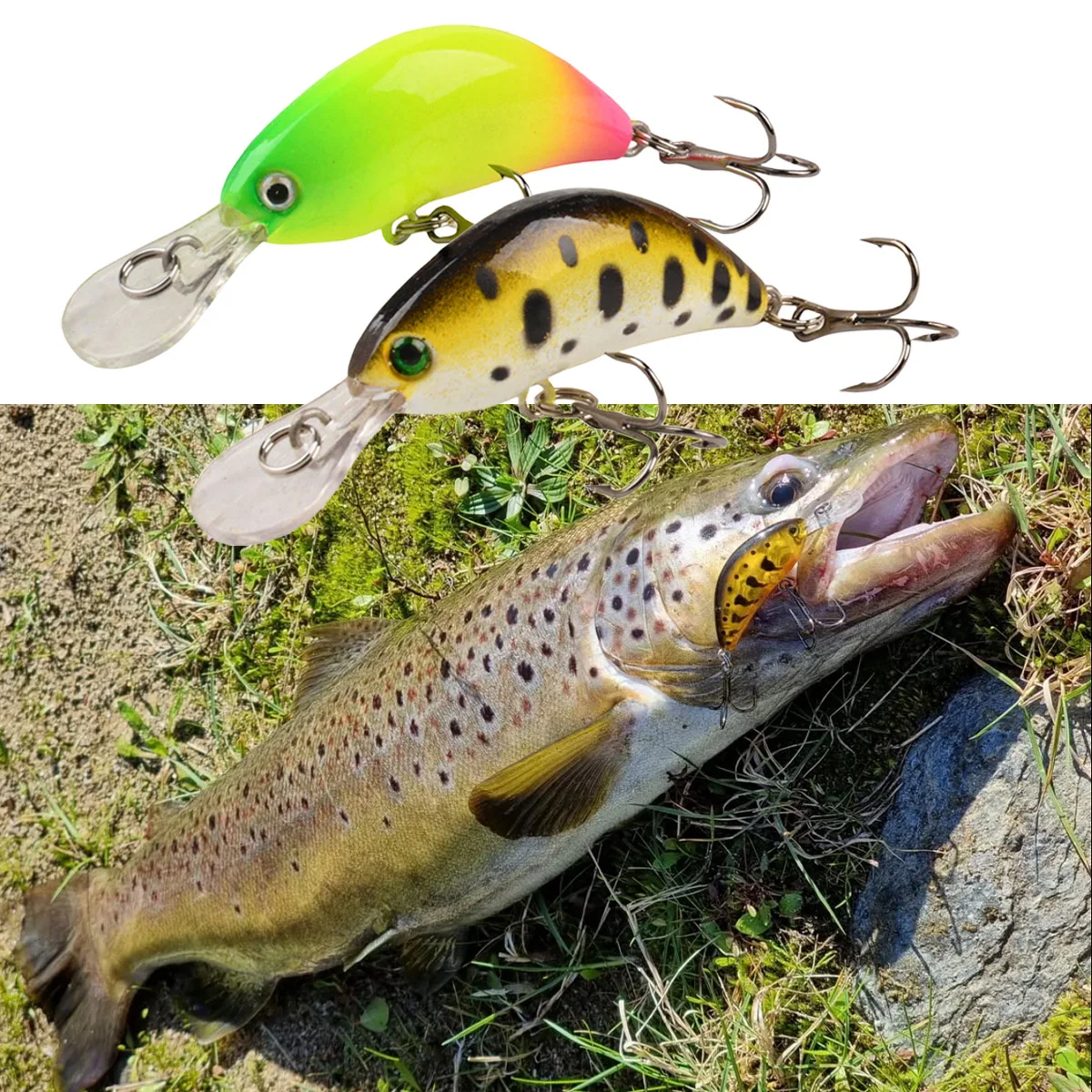 Señuelo Minnow Wobbler pequeño – Cebo artificial para trucha y lubina