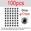 100pcs Silver 17mm