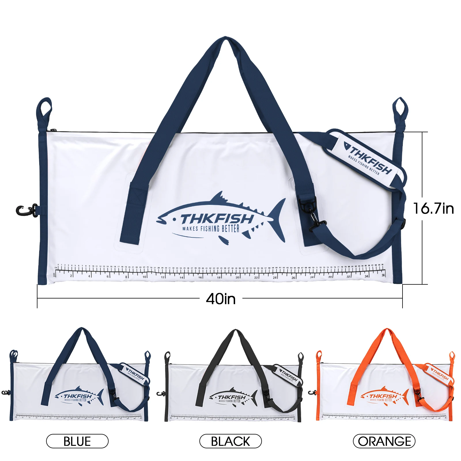 THKFISH-Bolsa enfriadora de pescado con aislamiento de 40 pulgadas, gran capacidad, a prueba de fugas, bolsas de mantenimiento fresco de peces vivos, bolsa fría de pesca de PVC impermeable - imagen 2