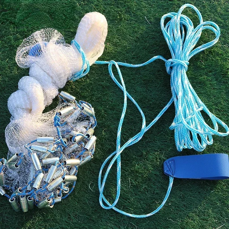 Lawaia estilo americano sin bucle red fundida a mano red fundida japonesa monofilamento de nailon con colgantes de acero de hierro - imagen 2