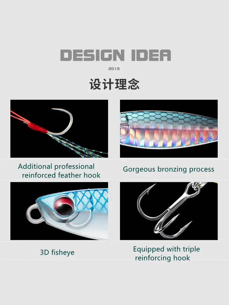 Xiaotiao-señuelo de pesca Artificial, cebo duro Wobbler de tiro largo, con placa de hierro, lentejuelas de Metal, 5g/7g/10g/12,5g/15g/20g, 1 piezas - imagen 4