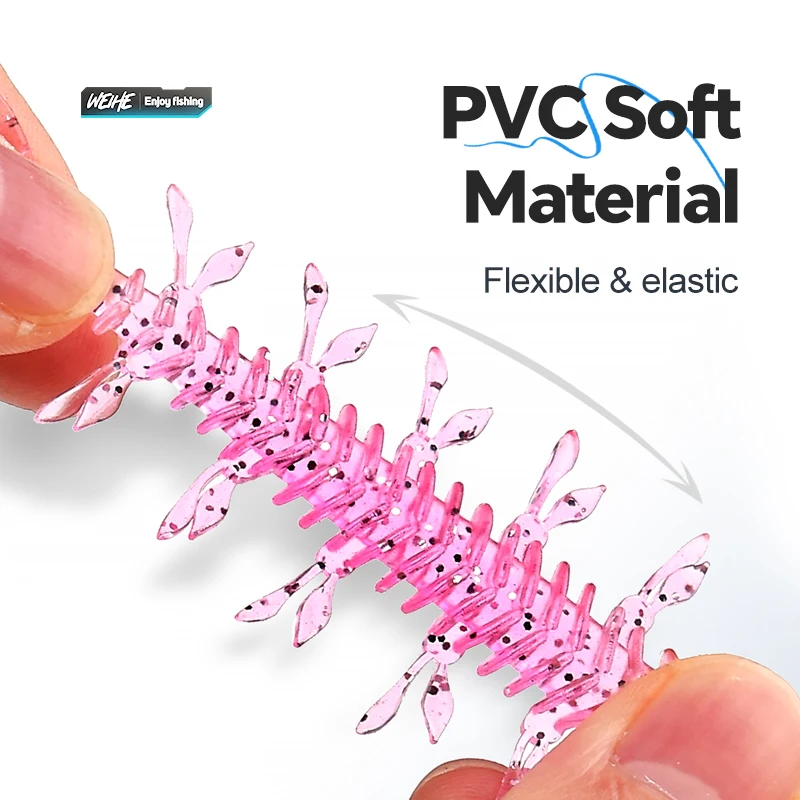 WEIHE 10 Uds. Camarones temblorosos tipo B 7,5 cm 3,2g insecto alienígena en forma de camarón cebo blando Luya - imagen 3