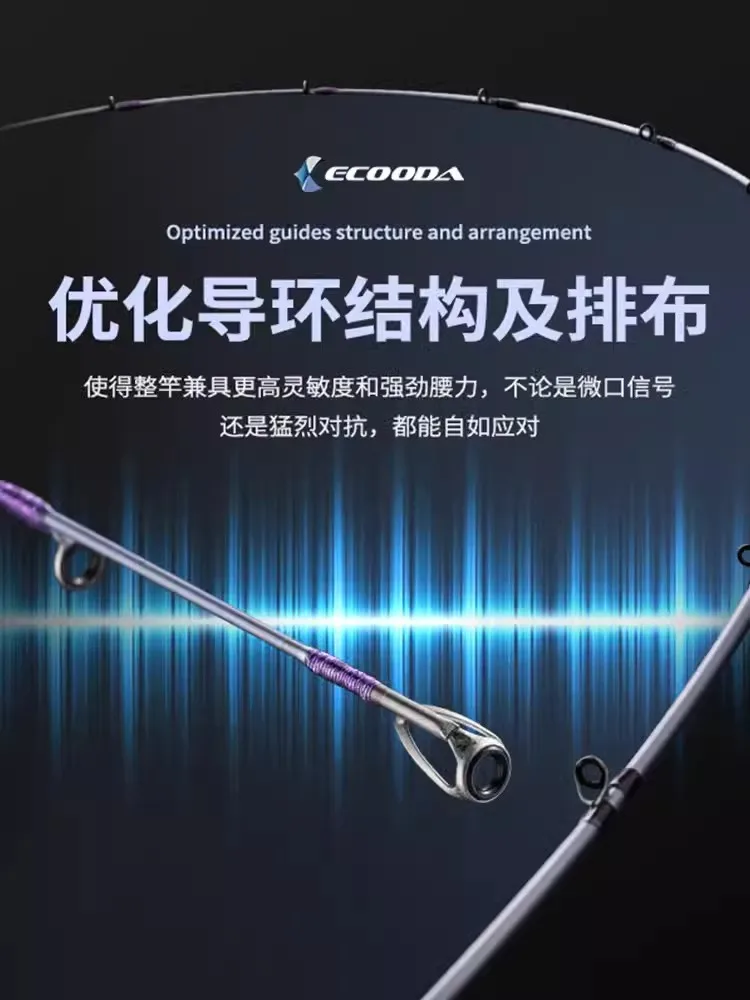 Nueva caña de pescar ECOODA EBTX II para barco ligero 1,68/1,83/1,98/2,1 M caña giratoria/fundida punta de carbono sólida piezas Fuji completas caña en alta - imagen 3