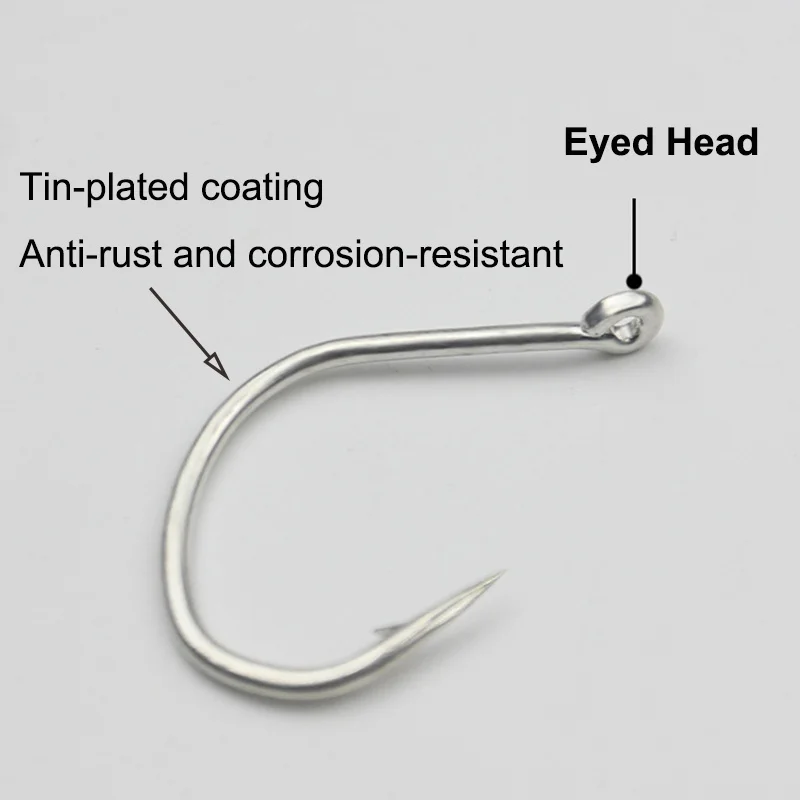 Anzuelo de Pesca Jigging Eyed head brillante, anzuelo de hojalata a prueba de óxido para Lucio, atún, lubina, accesorio de Pesca, artículos de Pesca, 500 piezas - imagen 4