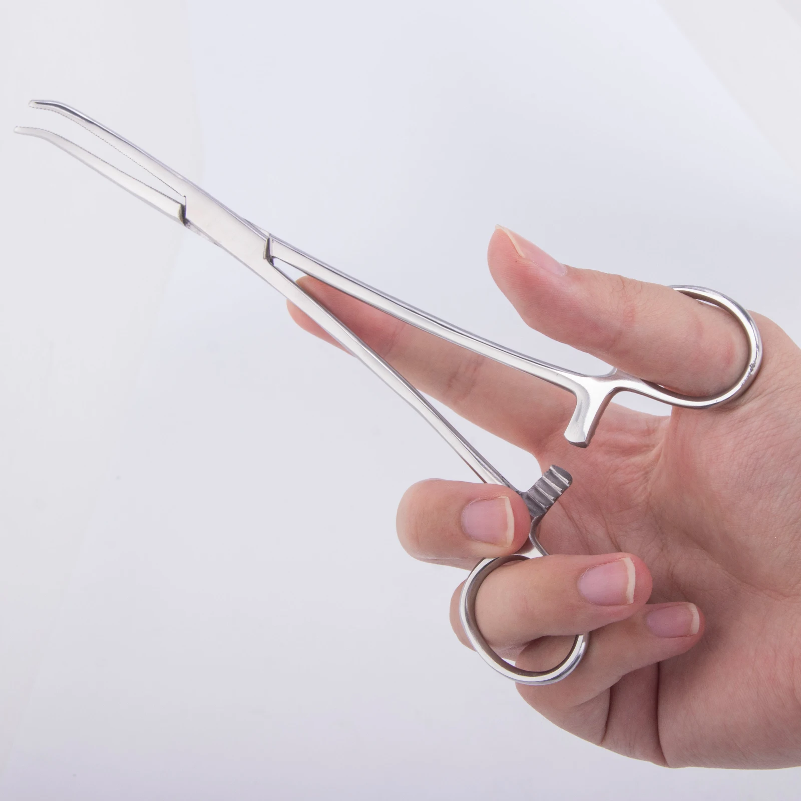 Fórceps de pesca en acero inoxidable rectos y curvos con cordón retráctil - imagen 4