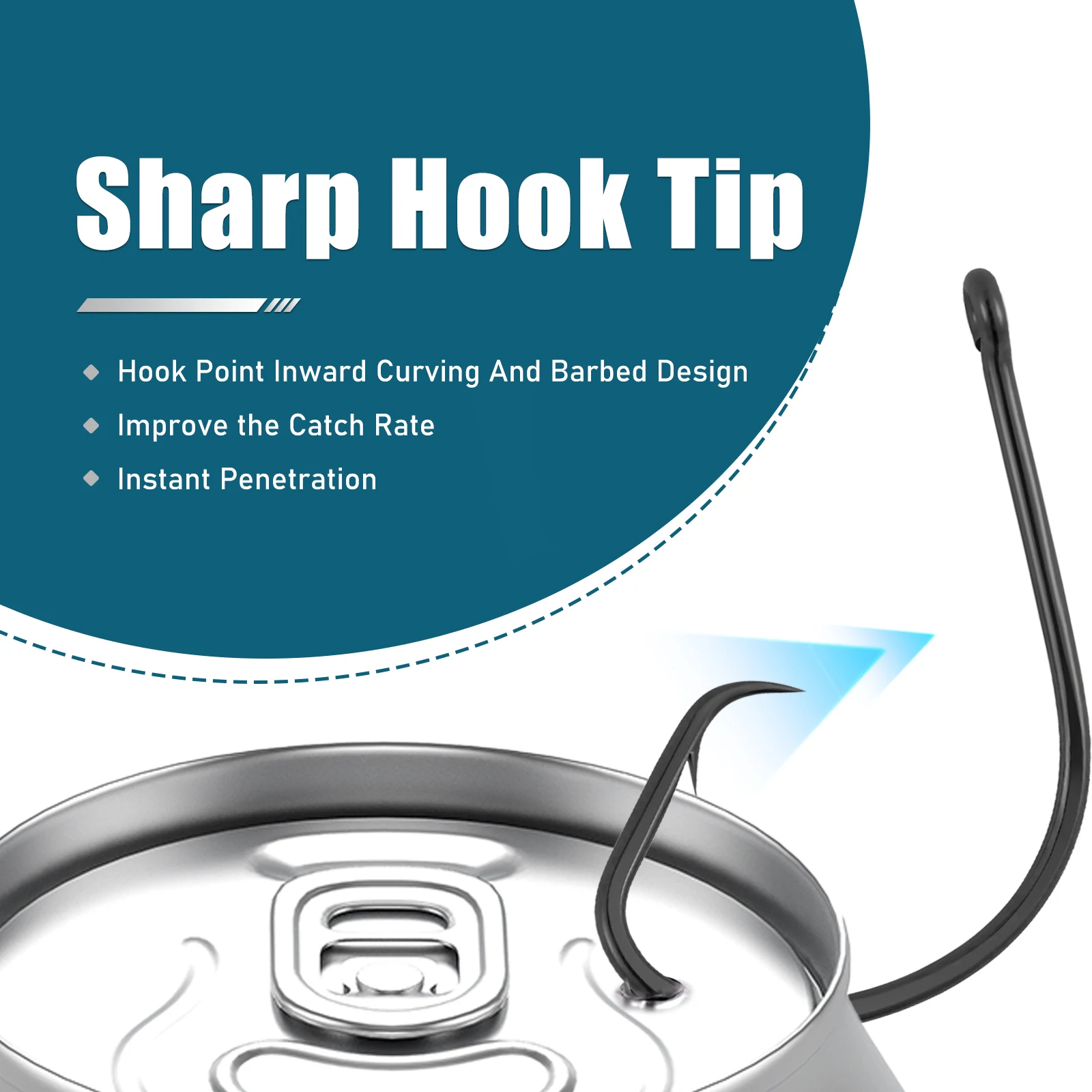 Anzuelo de pesca de 9KM, anzuelo circular en línea, anzuelos de cebo vivo con púas, anzuelo de espacio ancho de acero rico en carbono para bagre, lubina rayada, agua salada - imagen 4