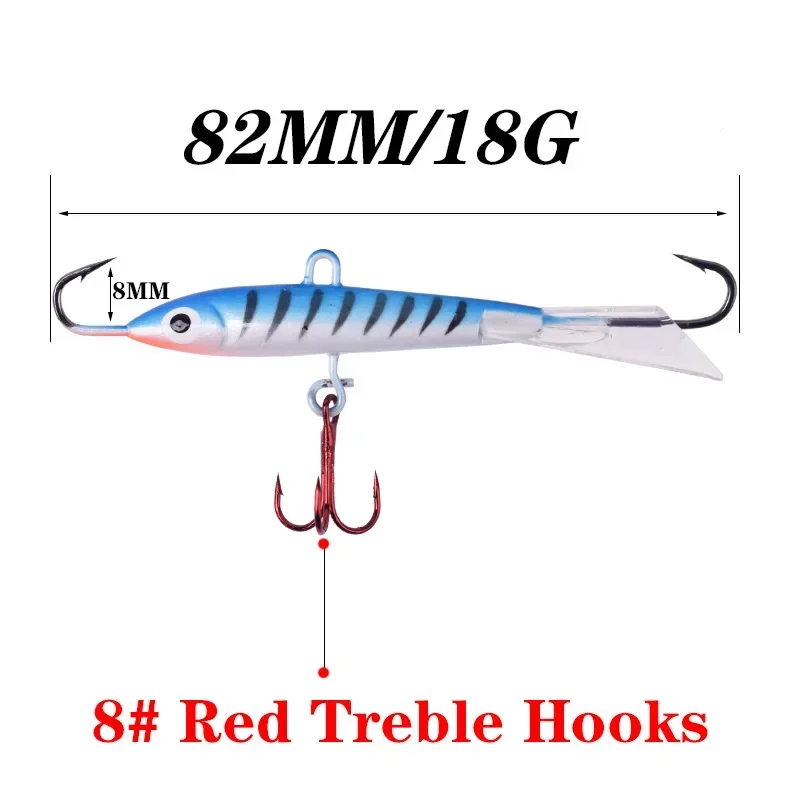 Señuelo de pesca en hielo para invierno, cebo de 8cm/18g, equilibrador de Jigging para lubina, Lucio, carpa, perca, aparejos de pesca, 1 ud. - imagen 5