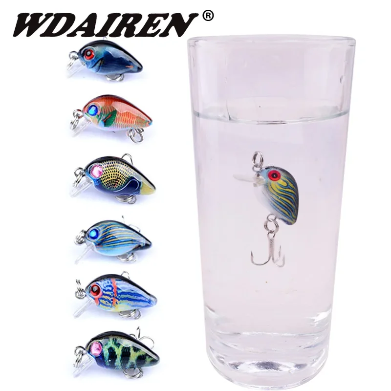 1 Pc nuevo señuelo de Pesca 3cm 2g Crankbaits hundimiento Micro duro Pesca cebos artificiales Mini Minnow señuelos para Lucio trucha aparejos
