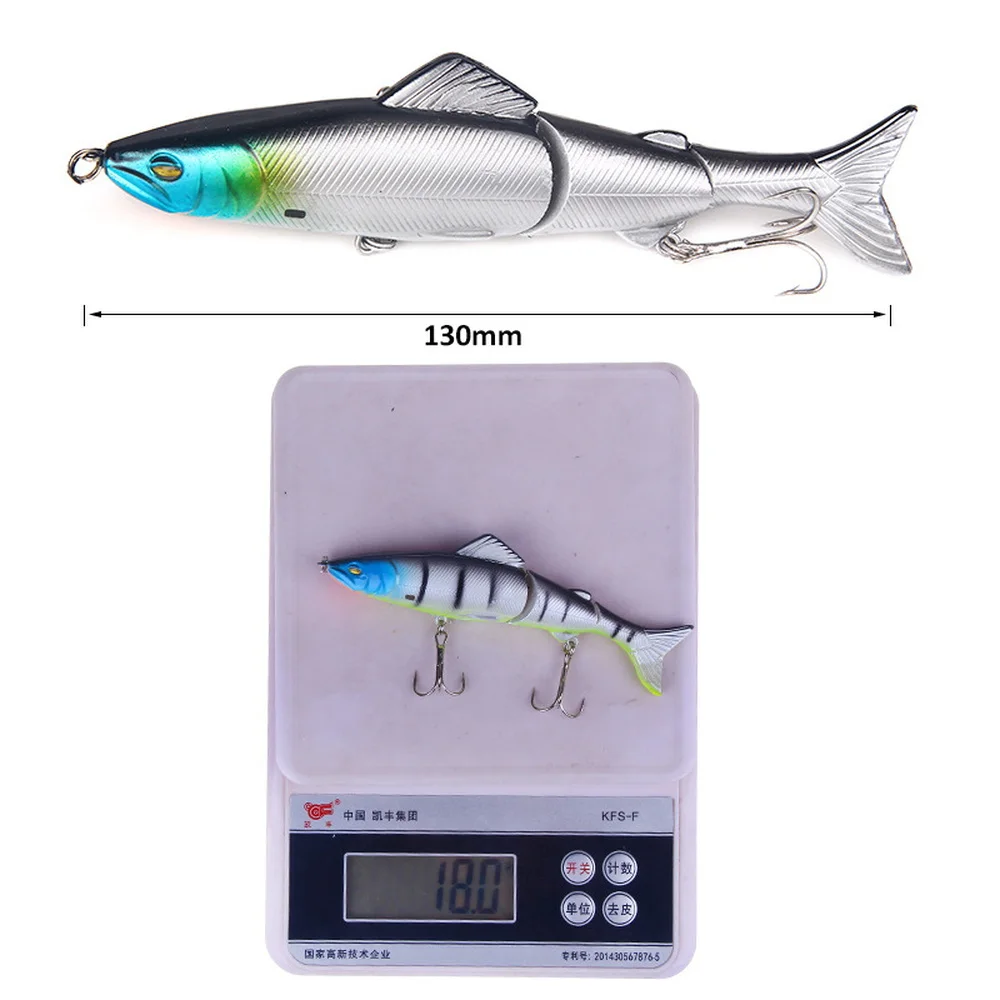 1 Uds cebo conjunto Swimbait Wobbler 130mm 18g señuelo de pesca cebo duro Artificial Minnow Crankbait lubina perca aparejos de pesca de carpa - imagen 3