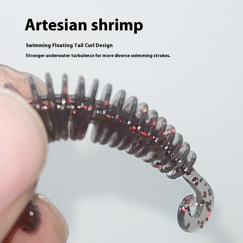 Lua nuevo cebo suave pesca en el mar gusano de mar goma suave pesca en el mar barracuda de agua dulce cebo falso 5 colores, 65mm-6 uds - imagen 3