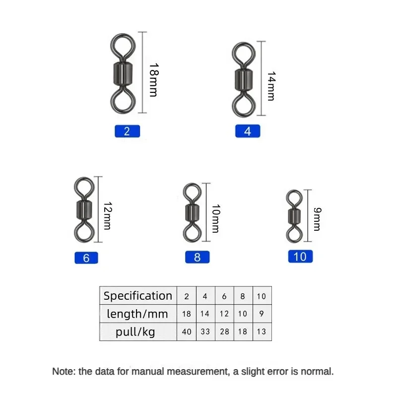 Figura 8 Conector de anillo Anillo de conexión Accesorios de pesca Suministros de aparejos de pesca, 200 piezas - imagen 2