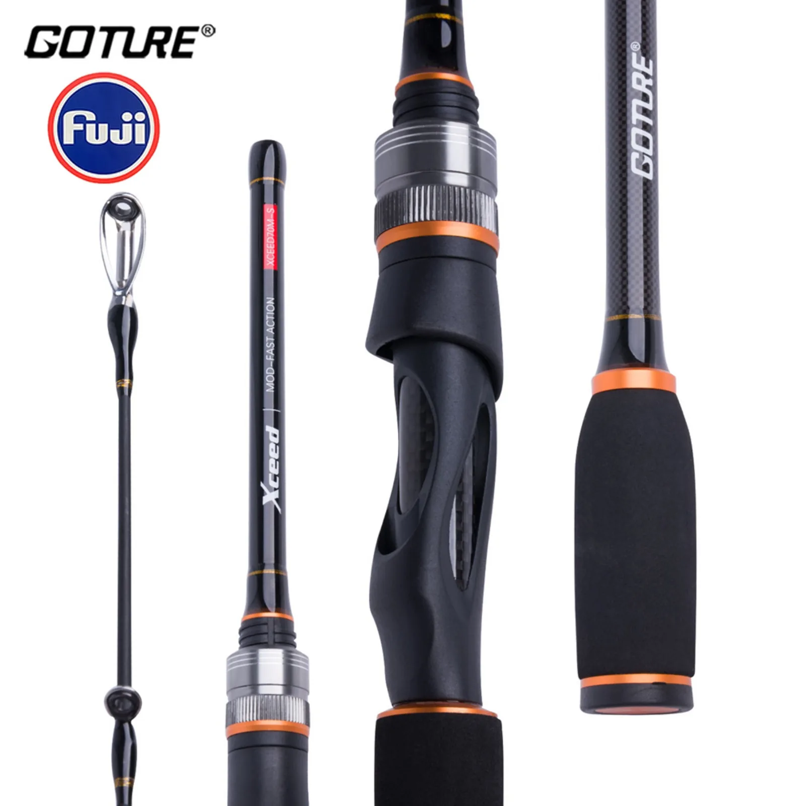 Caña de pescar plegable Goture Xceed para viaje – carbono ligero