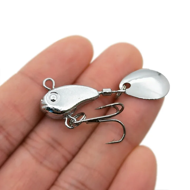1 Uds. Cebo giratorio de Metal VIB con vibración, cuchara giratoria, Señuelos de Pesca de 8,5g, plantillas para trucha, Pesca en hielo en invierno, cebos duros, aparejos de Pesca - imagen 4