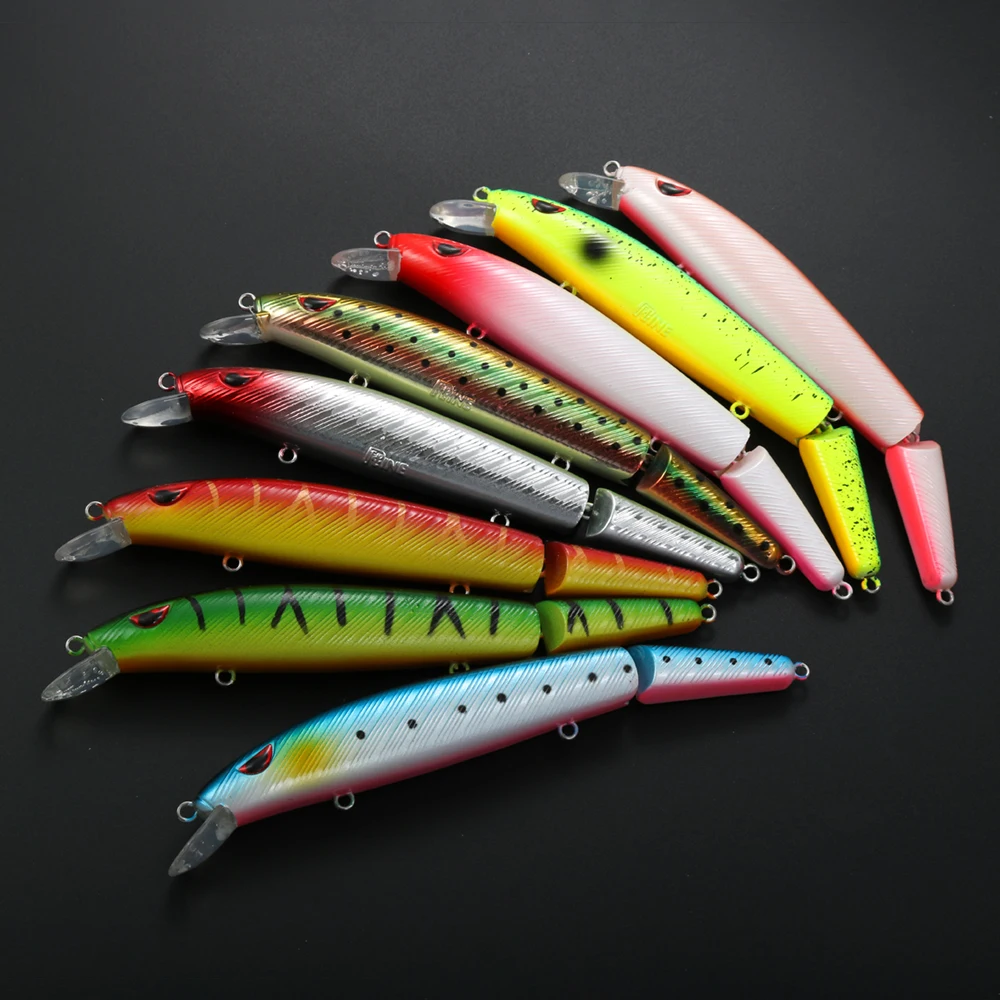 Señuelo de pesca articulado de 16cm y 33g, cebo duro segmentado flotante para pececillo con acción realista para lubina, trucha, Lucio, aparejos de agua salada